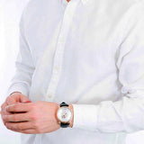  Shop Authentic Emporio Armani Luigi Automatic Silver Dial Black Leather Strap Watch For Men - AR60013 - Luxxuri