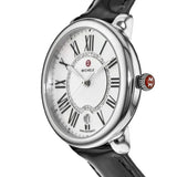 Michele Serein Mother of Pearl Dial Black Leather Strap Watch for Women - MWW21B000011