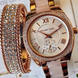  Shop Authentic Michael Kors Bryn Rose Gold Dial Two Tone Steel Strap Watch for Women - MK6135 - Luxxuri