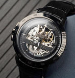  Shop Authentic Maserati Potenza Automatic Black Dial Black Leather Strap Stainless Steel Watch For Men - R8821119006 - Luxxuri