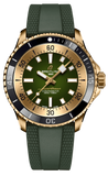  Shop Authentic Breitling Superocean Automatic 42 Green Dial Green Rubber Strap Watch for Men - N17375201L1S1 - Luxxuri