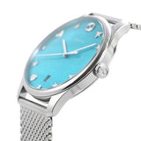  Shop Authentic Gucci G-Timeless Turquoise Mother of Pearl Dial Silver Mesh Bracelet Watch For Women - YA126582 - Luxxuri