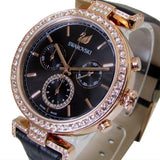  Shop Authentic Swarovski Era Journey Chronograph Black Dial Black Leather Strap Watch for Women - 5295320 - Luxxuri