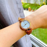  Shop Authentic Guess Park Avenue Blue Dial Brown Leather Strap Watch for Women - W0838L2 - Luxxuri