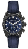  Shop Authentic Versace V-Ray Chronograph Quartz Blue Dial Black Leather Strap Watch For Men - VEDB00418 - Luxxuri
