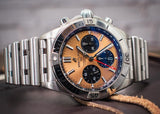  Shop Authentic Breitling Chronomat B01 42 Brown Dial Silver Steel Strap Watch for Men - AB0134101K1A1 - Luxxuri