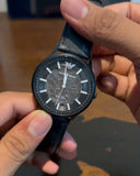  Shop Authentic Emporio Armani Meccanico Automatic Black Dial Black Leather Strap Watch For Men - AR60042 - Luxxuri