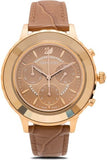  Shop Authentic Swarovski Octea Lux Chrono Brown Gold Dial Brown Leather Strap Watch for Women - 5632260 - Luxxuri