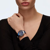  Shop Authentic Swarovski Octea Lux Chrono Blue Dial Blue Leather Strap Watch for Women - 5563480 - Luxxuri