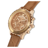  Shop Authentic Swarovski Octea Lux Chrono Brown Gold Dial Brown Leather Strap Watch for Women - 5632260 - Luxxuri