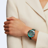  Shop Authentic Swarovski Octea Lux Chrono Emerald Green Dial Green Leather Strap Watch for Women - 5452498 - Luxxuri