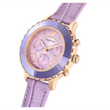 Shop Authentic Swarovski Octea Lux Chrono Purple Dial Purple Leather Strap Watch for Women - 5632263 - Luxxuri