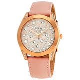  Shop Authentic Guess Wonderlust Beige Dial Pink Leather Strap Watch for Women - W1065L1 - Luxxuri