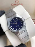  Shop Authentic Omega Constellation Manhattan Quartz Diamonds Blue Dial Silver Steel Strap Watch for Women - 131.10.25.60.53.001 - Luxxuri