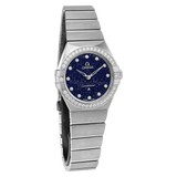  Shop Authentic Omega Constellation Manhattan Quartz Diamonds Blue Dial Silver Steel Strap Watch for Women - 131.15.25.60.53.001 - Luxxuri
