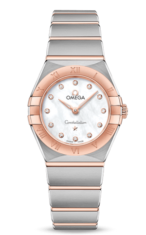  Shop Authentic Omega Constellation Manhattan Quartz Diamonds Mother of Pearl Dial Two Tone Steel Strap Watch for Women - 131.20.25.60.55.001 - Luxxuri