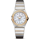  Shop Authentic Omega Constellation Diamonds Mother of Pearl Dial Two Tone Steel Strap Watch for Women - 123.25.27.60.55.006 - Luxxuri