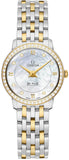  Shop Authentic Omega De Ville Prestige Quartz Diamonds Mother of Pearl Dial Two Tone Steel Strap Watch for Women - 424.25.27.60.55.001 - Luxxuri