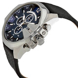 Shop Authentic Diesel Mega Chief Chronograph Blue Dial Black Leather Strap Watch For Men - DZ4423 - Luxxuri