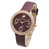  Shop Authentic Swarovski Crystal Frost Red Dial Red Leather Strap Watch for Women - 5484064 - Luxxuri