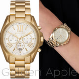  Shop Authentic Michael Kors Bradshaw Chronograph White Dial Gold Steel Strap Watch For Women - MK6266 - Luxxuri
