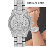  Shop Authentic Michael Kors Ritz Chronograph Crystals Silver Dial Silver Steel Strap Watch for Women - MK6746 - Luxxuri