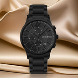  Shop Authentic Emporio Armani Renato Chronograph Mother of Pearl Black Dial Black Steel Strap Watch For Men - AR11275 - Luxxuri