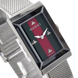  Shop Authentic Gucci G Frame Red and Green Dial Silver Mesh Bracelet Watch For Women - YA147401 - Luxxuri