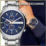  Shop Authentic Armani Exchange Hampton Chronograph Blue Dial Silver Steel Strap Watch For Men - AX2155 - Luxxuri