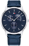  Shop Authentic Tommy Hilfiger Brad Chronograph Quartz Blue Dial Blue Leather Strap Watch For Men - 1710387 - Luxxuri