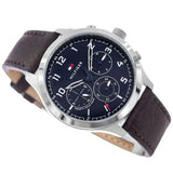  Shop Authentic Tommy Hilfiger Asher Chrongraph Blue Dial Brown Leather Strap Watch For Men - 1791855 - Luxxuri