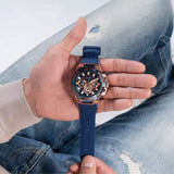  Shop Authentic Guess Matrix Multifunction Blue Dial Blue Rubber Strap Watch for Men - GW0423G4 - Luxxuri