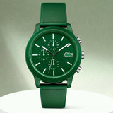 Lacoste 12.12 Chronograph Green Dial Green Silicone Strap Watch for Men - 2010973