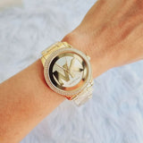  Shop Authentic Michael Kors Tibby Three Hand Gold Dial Gold Steel Strap Watch For Women - MK6879 - Luxxuri