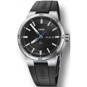  Shop Authentic Oris TT1 Day Date Black Dial Black Rubber Strap Watch for Men - 0173577524154-0742406FC - Luxxuri