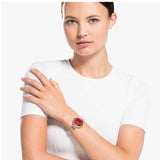  Shop Authentic Swarovski Crystalline Chic Red Dial Rose Gold Steel Strap Watch for Women - 5547608 - Luxxuri