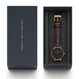  Shop Authentic Daniel Wellington Classic Petite York Black Dial Brown Leather Strap Watch For Women - DW00100170 - Luxxuri