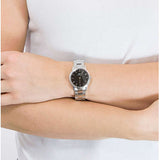  Shop Authentic Daniel Wellington Iconic Link Black Dial Silver Steel Strap Watch For Women - DW00100206 - Luxxuri