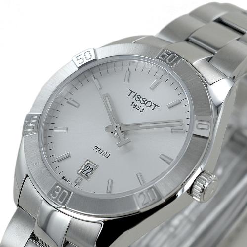  Shop Authentic Tissot PR 100 Sport Chic Silver Dial Silver Steel Strap Watch for Women - T101.910.11.031.00 - Luxxuri