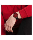  Shop Authentic Calvin Klein Even Maroon Dial Black Leather Strap Watch for Men - K7B214CP - Luxxuri