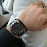  Shop Authentic Daniel Wellington Iconic Chronograph Black Dial Black Steel Strap Watch For Men - DW00100642 - Luxxuri