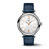  Shop Authentic IWC Portofino Automatic Silver Dial Blue Leather Strap Watch for Women - IW357411 - Luxxuri