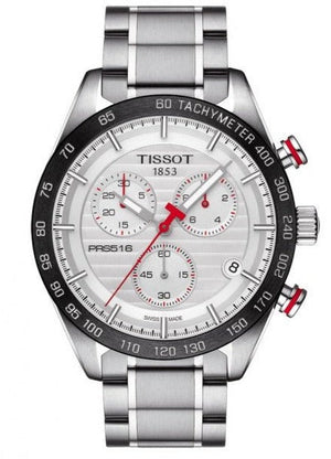  Shop Authentic Tissot T Sport PRS 516 Chronograph White Dial Silver Steel Strap Watch For Men - T100.417.11.031.00 - Luxxuri