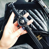  Shop Authentic Versace Palazzo Empire Black Dial Black Leather Strap Watch for Women - VCO050017 - Luxxuri