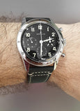  Shop Authentic Breitling Avi Ref. 765 1953 Re-Edition Black Dial Black Leather Strap Watch for Men - AB0920131B1X1 - Luxxuri