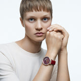  Shop Authentic Swarovski Passage Moon Phase Red Dial Red Leather Strap Watch for Women - 5613323 - Luxxuri