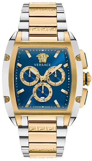  Shop Authentic Versace Dominus Chronograph Blue Dial Two Tone Steel Strap Watch For Men - VE6H00723 - Luxxuri