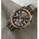  Shop Authentic Michael Kors Lexington Chronograph Black Dial Two Tone Steel Strap Watch for Men - MK8561 - Luxxuri