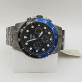  Shop Authentic Fossil FB-01 Chronograph Black Dial Grey Steel Strap Watch for Men - FS5835 - Luxxuri