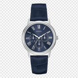 Shop Authentic Guess Wafer Chronograph Quartz Blue Dial Blue Leather Strap Watch For Men - W0496G3 - Luxxuri